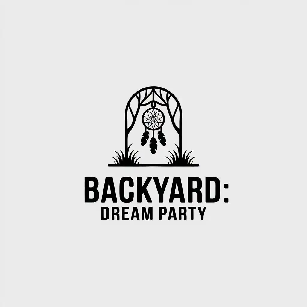 a vector logo design,with the text "Backyard: Dream party", main symbol:garden dream party,Minimalistic,be used in Internet industry,clear background