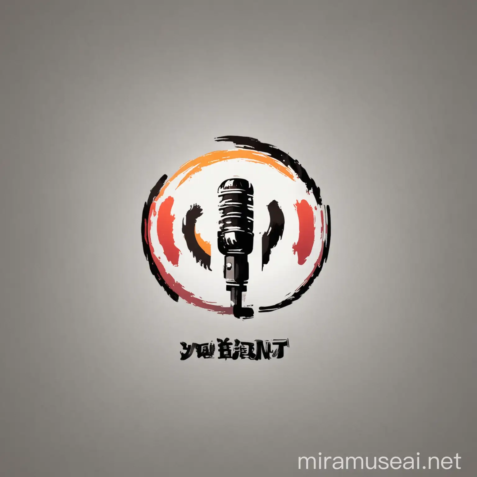 Colorful Podcast Logo with Chinese Cultural Elements Leave White or Not Leave White