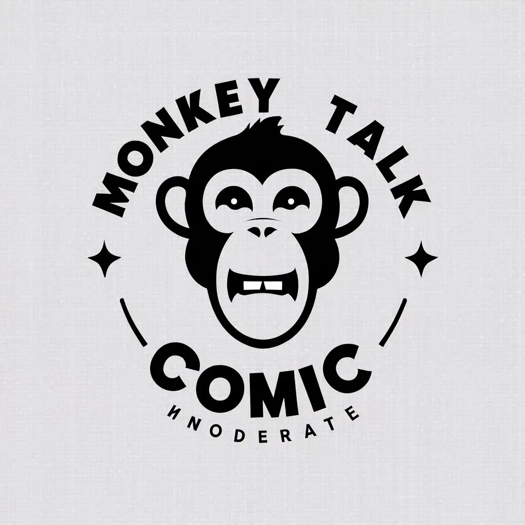 a vector logo design,with the text "Monkey talk comic", main symbol:Monkey, comic,Moderate,be used in Internet industry,clear background