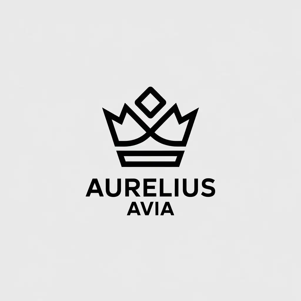 LOGO Design for Aurelius Avia Minimalistic Crown Symbol for Entertainment Industry