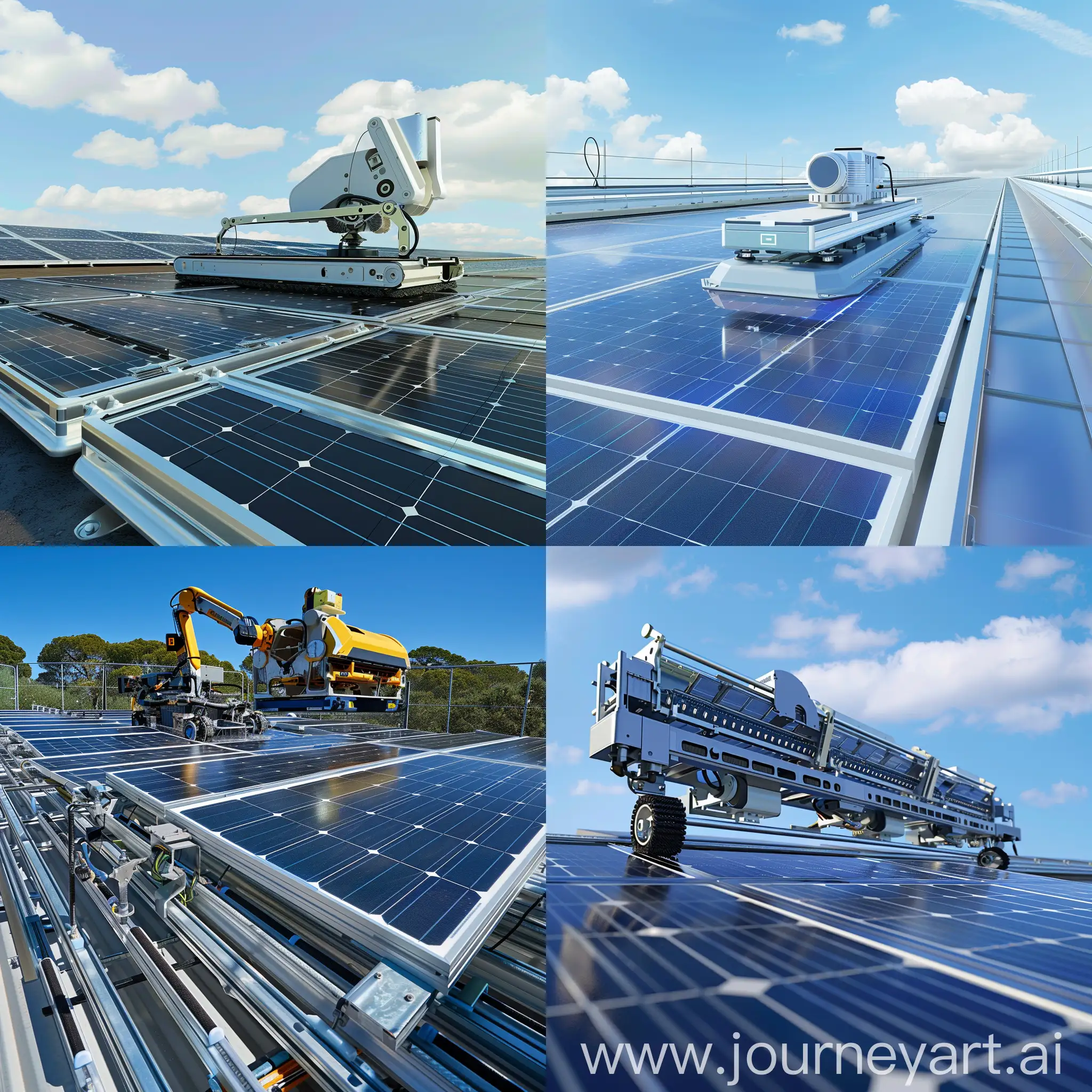 Solar-Panel-Cleaning-Robot-on-Adjacent-SingleAxis-Photovoltaic-Components