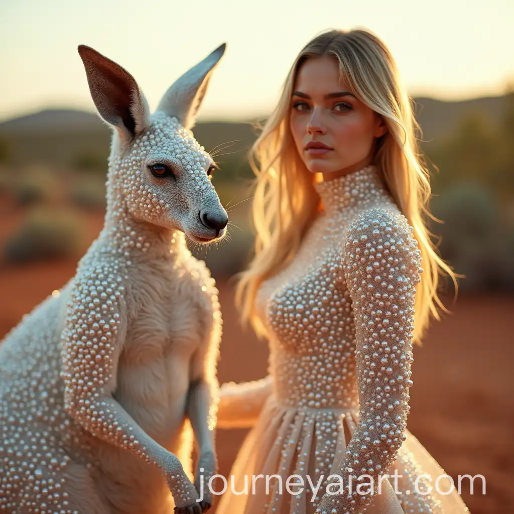 Kangaroos-and-Human-in-Ethereal-PearlEncrusted-Fantasy-in-Australian-Outback