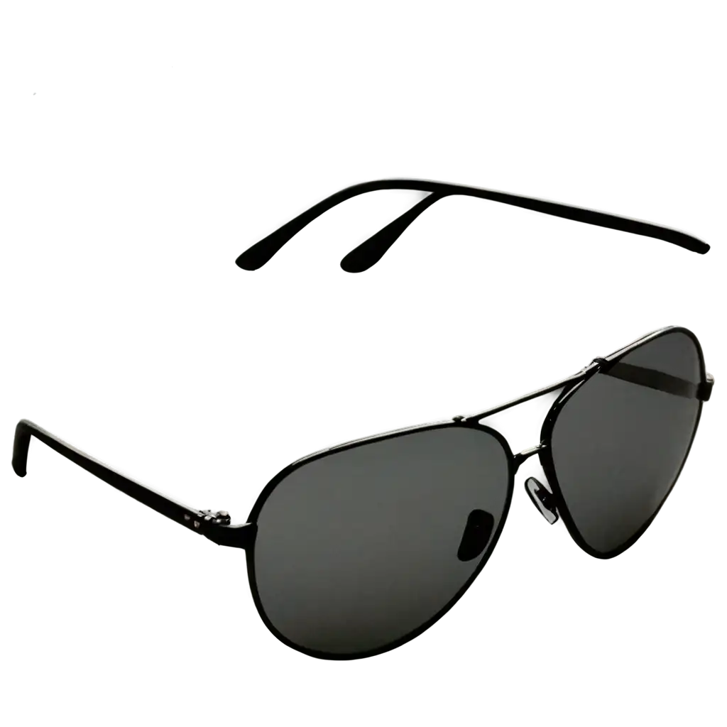 Realistic-Black-Aviator-Sunglasses-PNG-Image-Right-Temple-and-Eyepiece-Visible