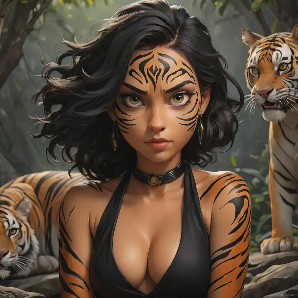 Black-SheTigress-in-a-Mysterious-Forest