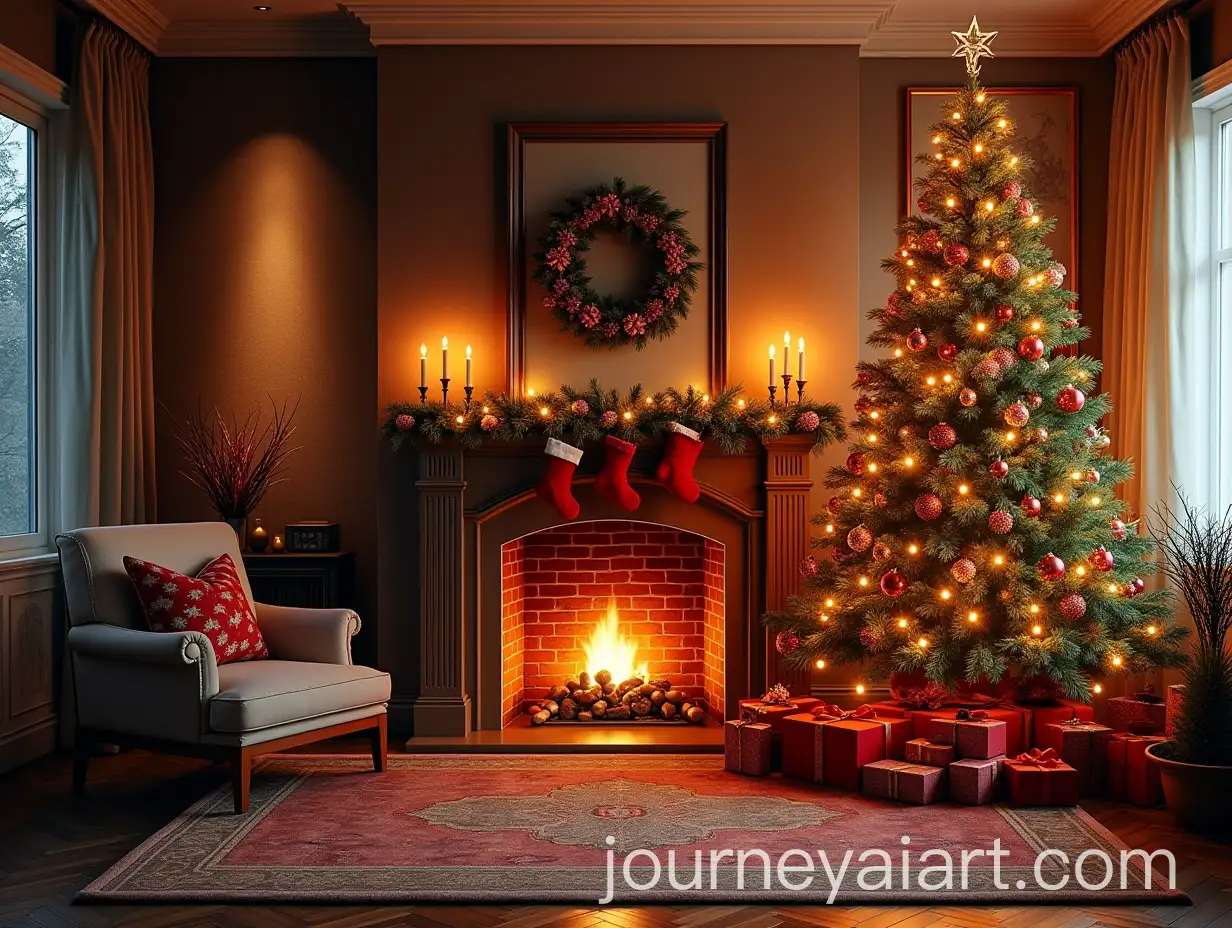 Luxurious-Christmas-Living-Room-with-Tree-Fireplace-and-Holiday-Decor