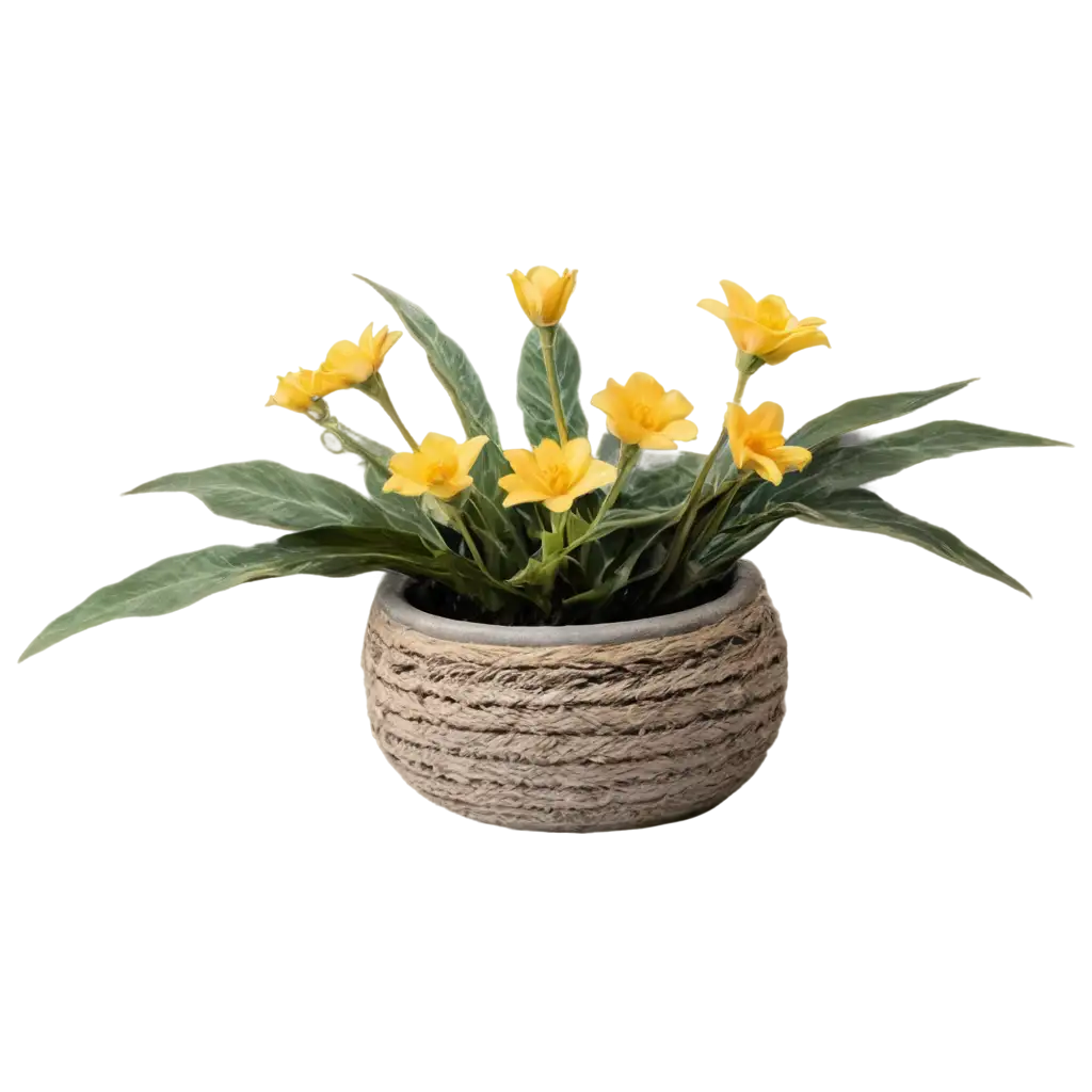 Emerald-Green-Flower-PNG-with-Rustic-Pot-HighQuality-Image-for-Design-andPNG-Image-Usage-Scenarios-Decoration