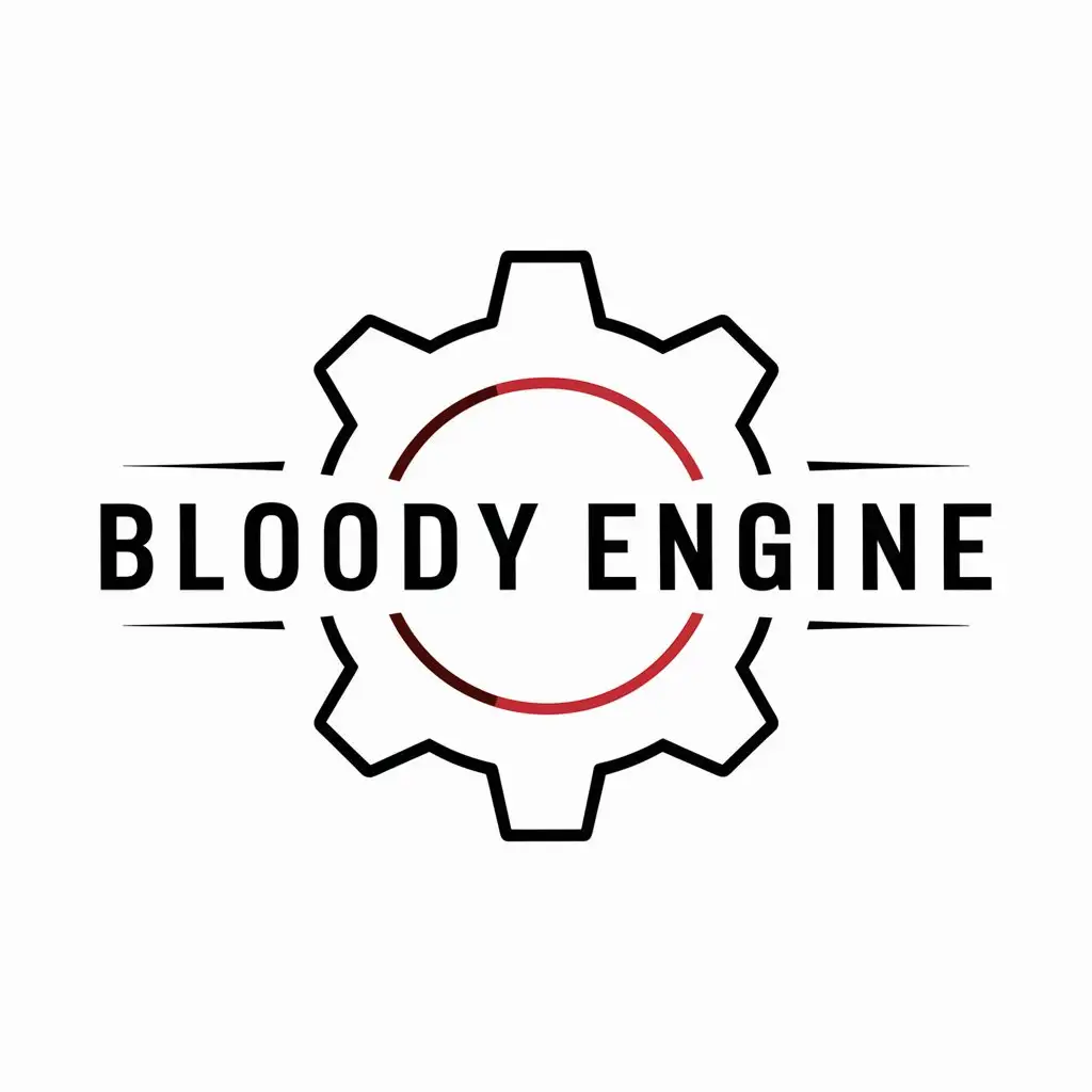 LOGO-Design-for-Bloody-Engine-Minimalistic-Gear-Symbol-on-Clear-Background