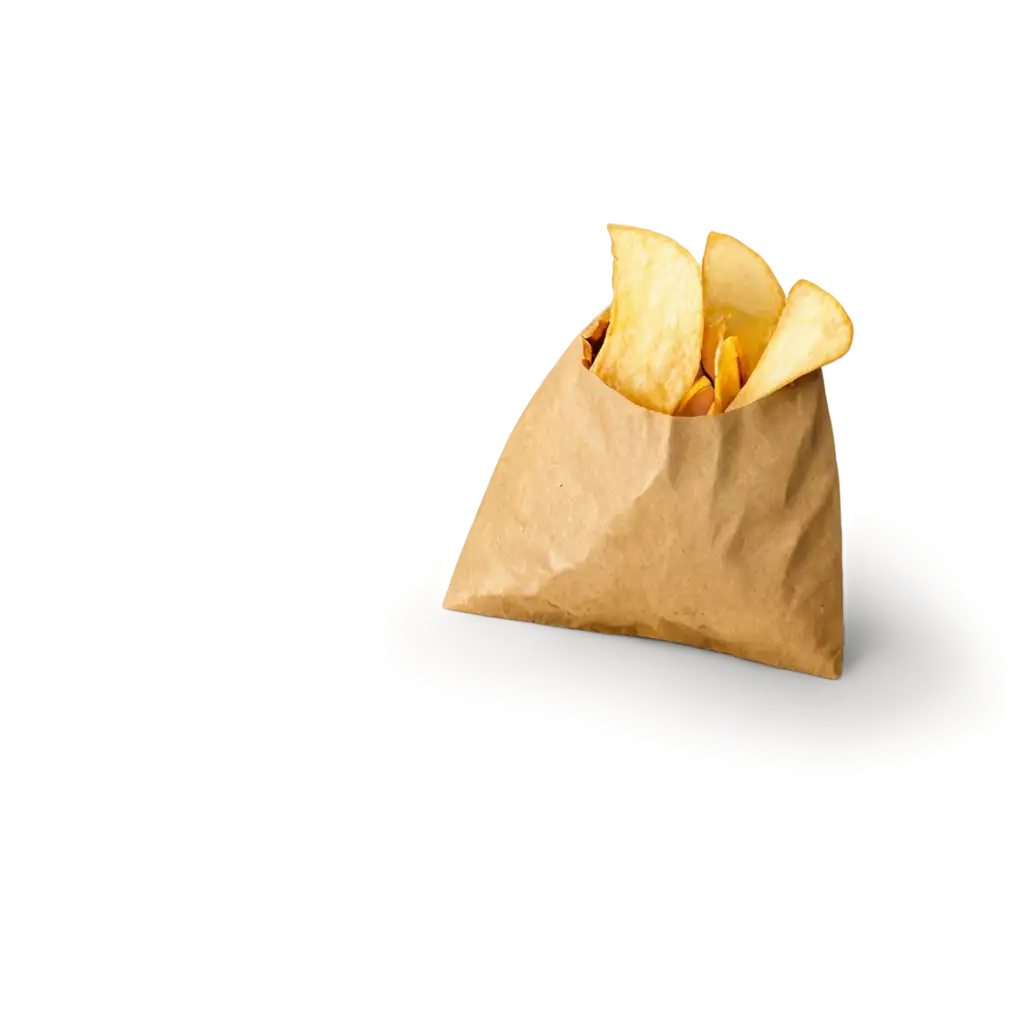 Overflowing-Kraft-Paper-Packaging-Filled-with-Potato-Chips-PNG-Image