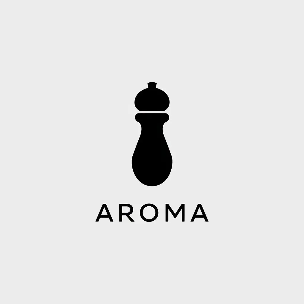 a vector logo design,with the text "aroma", main symbol:pepper shaker,Minimalistic,be used in Restaurant industry,clear background