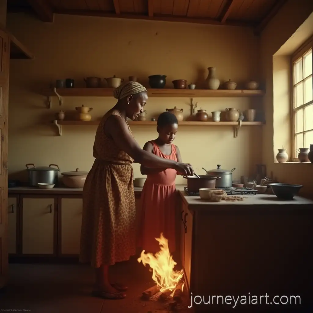 Grandmother-Teaching-GrandAI-Art-Prompt-Expansiondaughter-in-Vintage-1960s-African-Kitchen