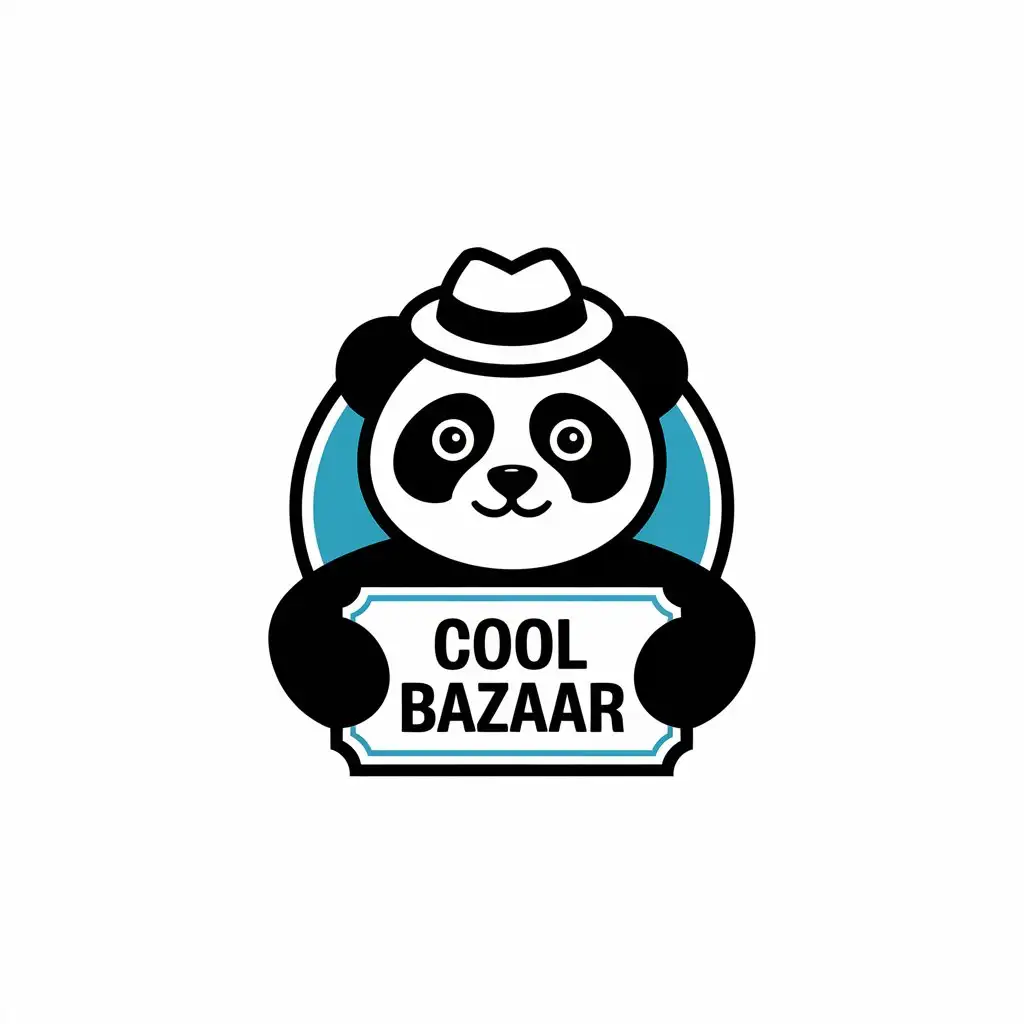 a vector logo design,with the text "Cool Bazaar", main symbol:panda,Moderate,be used in Home Family industry,clear background