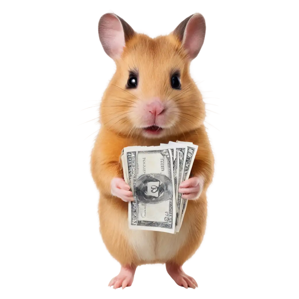 PNG-Image-of-a-Hamster-Holding-Money-Adorable-and-Financially-Savvy