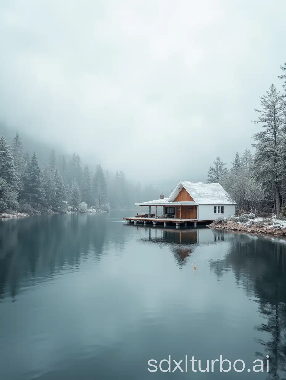 White-House-by-the-River-Tranquil-Lakeside-View-with-Cloudy-Sky