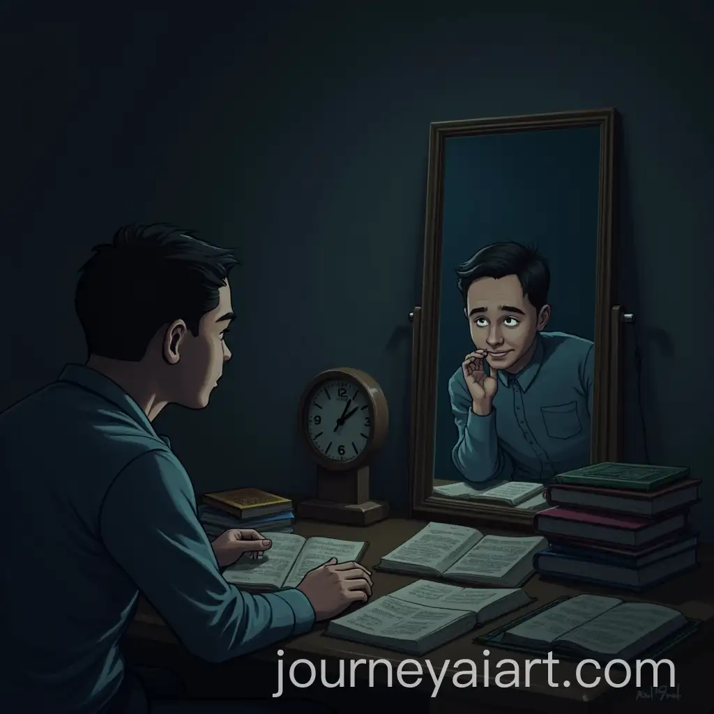 Student-Encountering-Mysterious-Reflection-During-Late-Night-Study