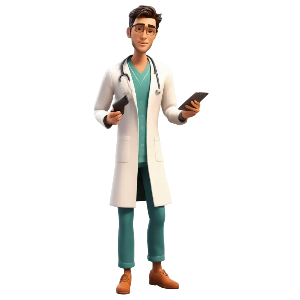 Animated cartoon image of a doctor