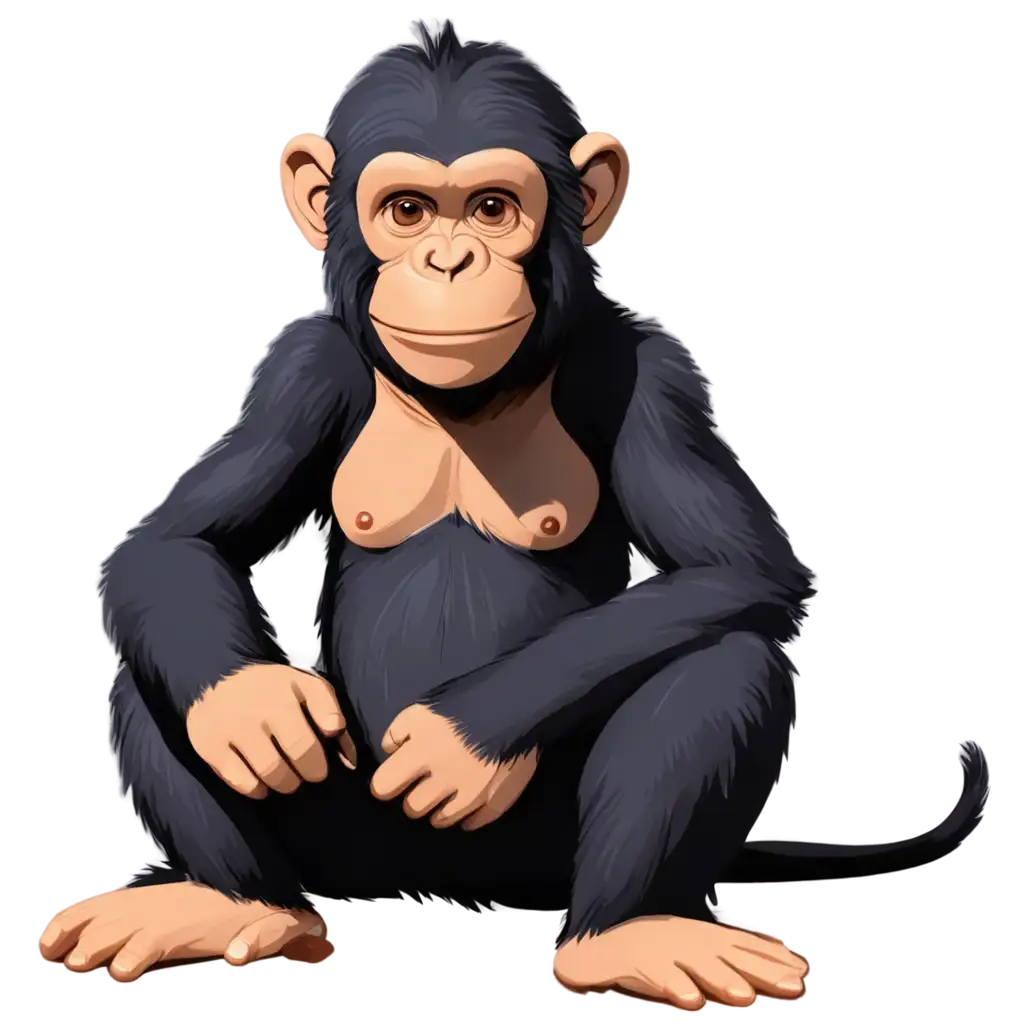 Chimpanzee-Cartoon-PNG-HighQuality-Transparent-Image-for-Creative-Projects