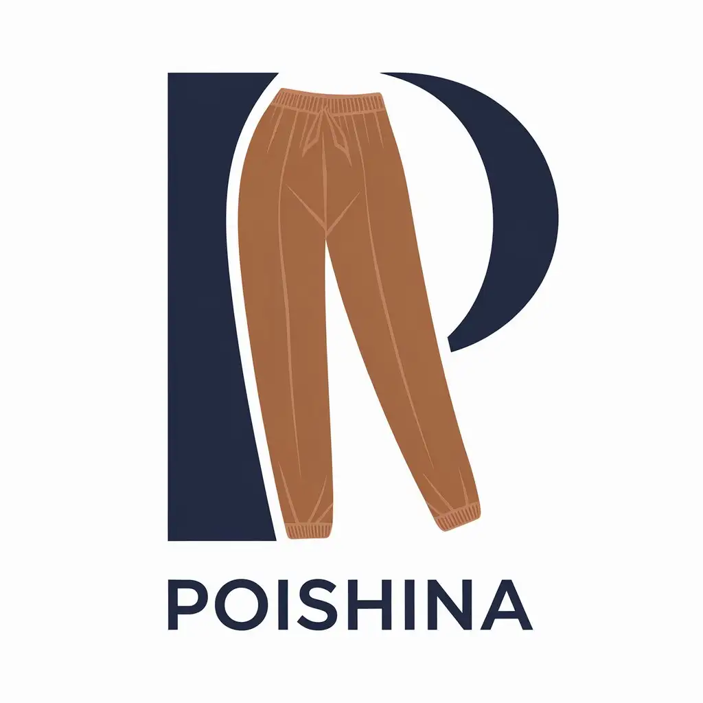 LOGO Design For Poishina Womens Fabric Pants on Clear Background