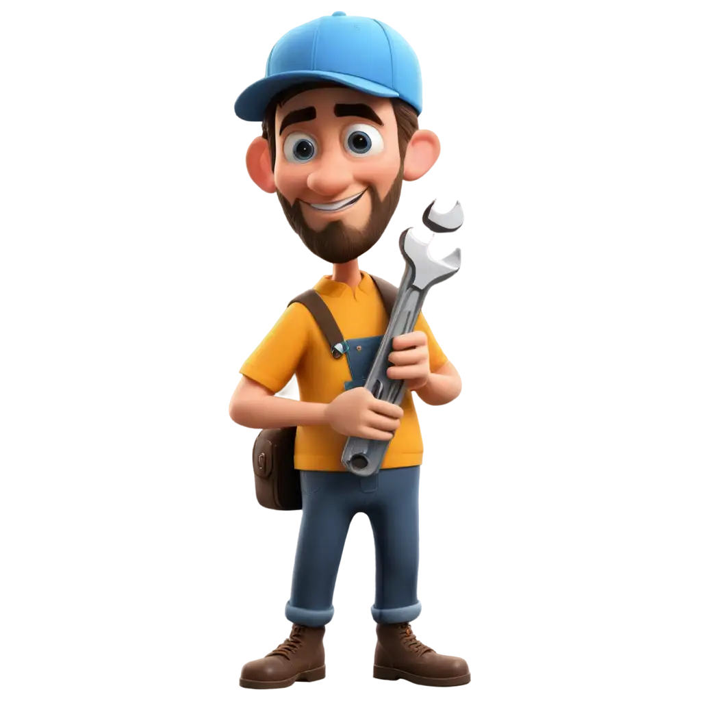 Comic-Style-PNG-Image-Man-Building-a-Website-at-Workbench-with-Wrench-and-Screwdriver