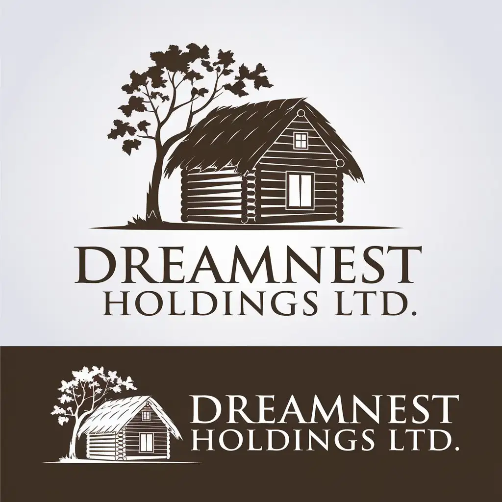 LOGO Design for DREAMNEST HOLDINGS LTD Minimalistic Residence with Tree for Real Estate Industry