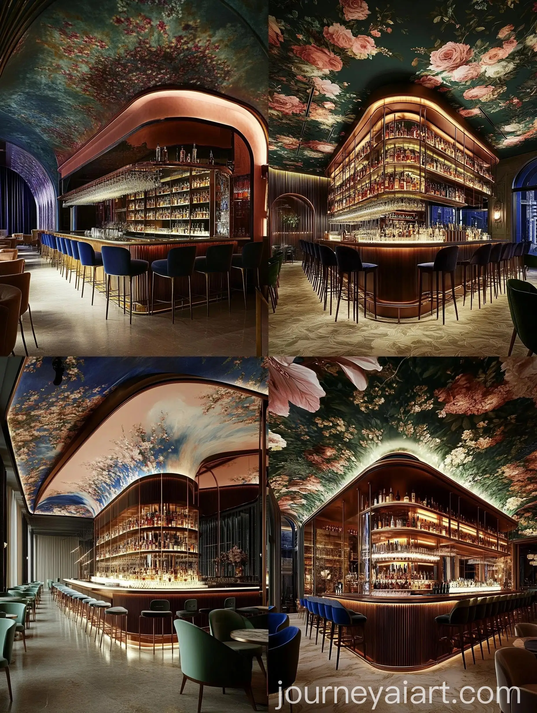 Luxurious-Cocktail-Bar-with-Floral-Art-Painting-and-Fantasy-Furniture