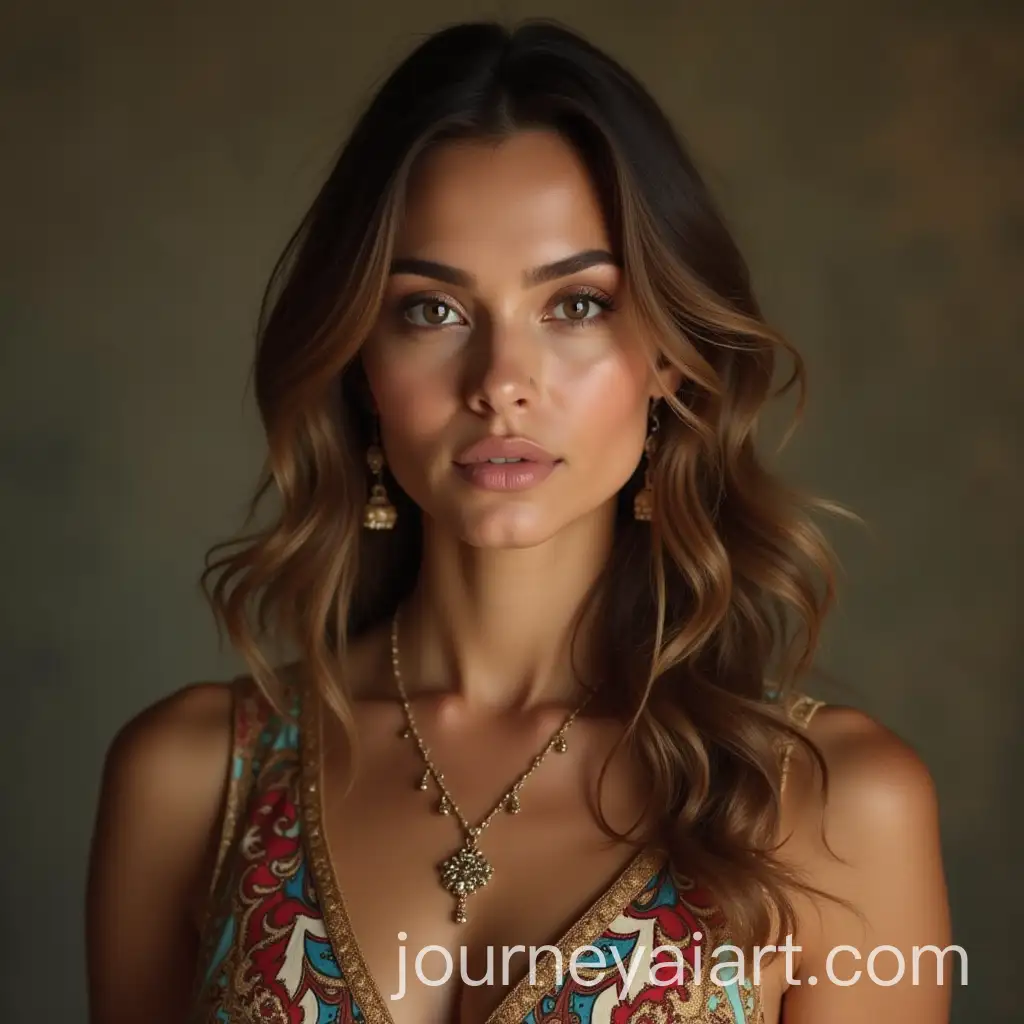 IndianInspired-Portrait-of-Elizabeth-Olsen-with-Traditional-Attire