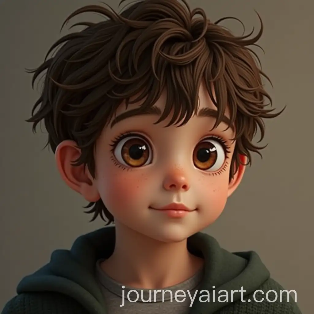 Portrait-of-a-Boy-with-Brown-Hair-and-Eyes