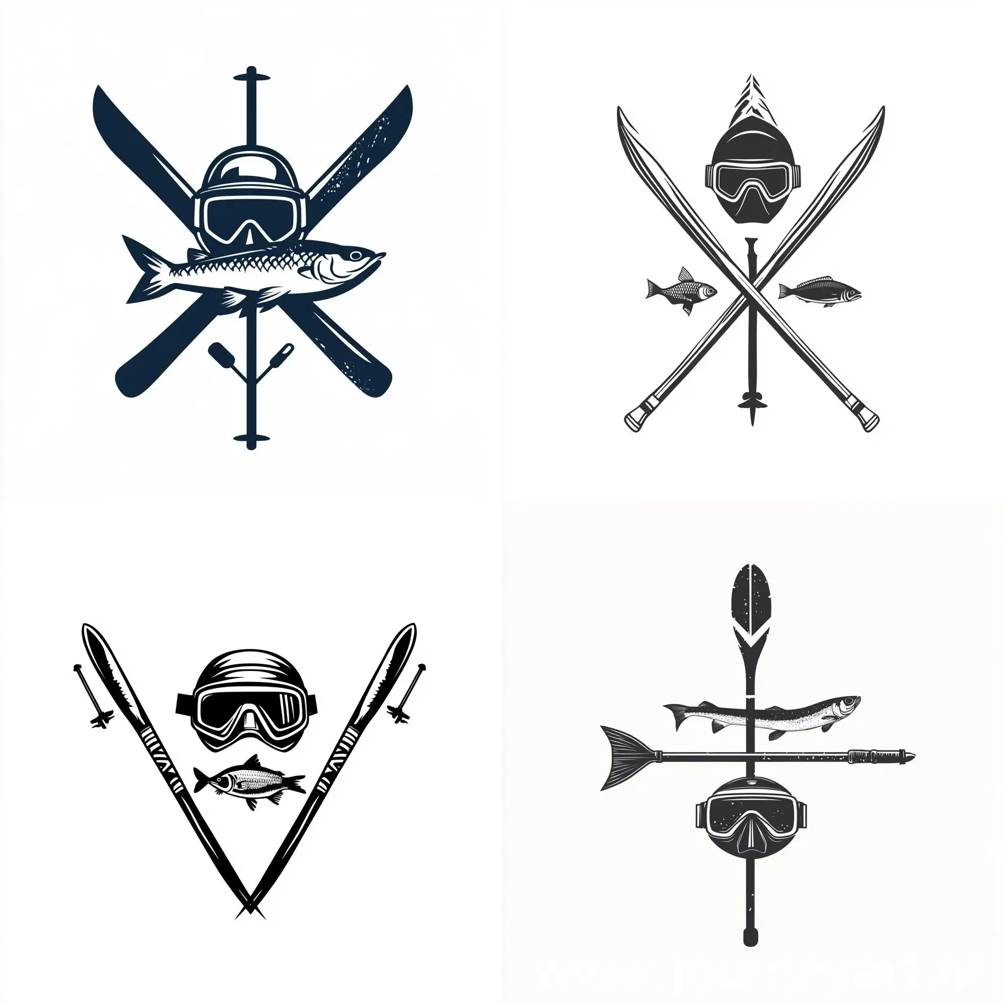 Adventure-Logo-Crossed-Skis-Ice-Axe-and-Spearfishing-Gun-with-Fish