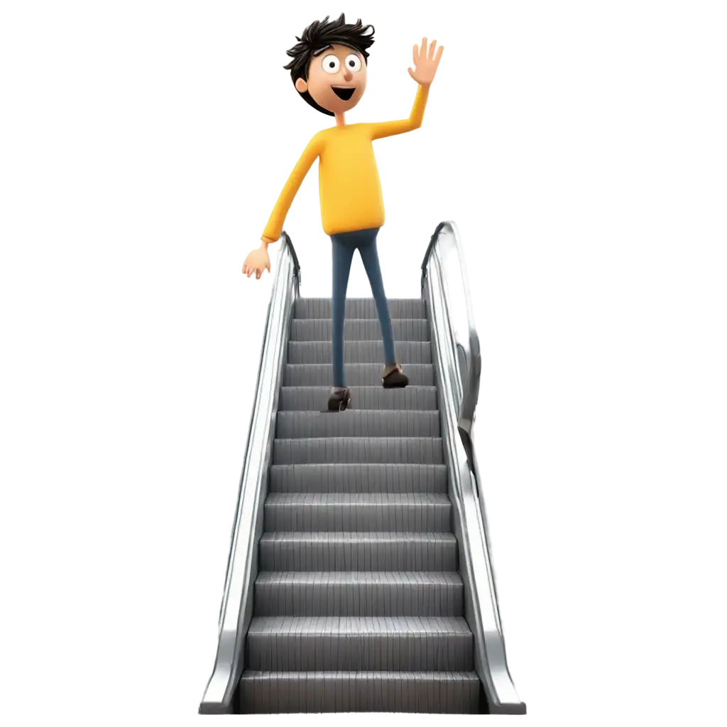 Stickman-Thinking-Escalator-Scene-PNG-Image-for-Versatile-Use