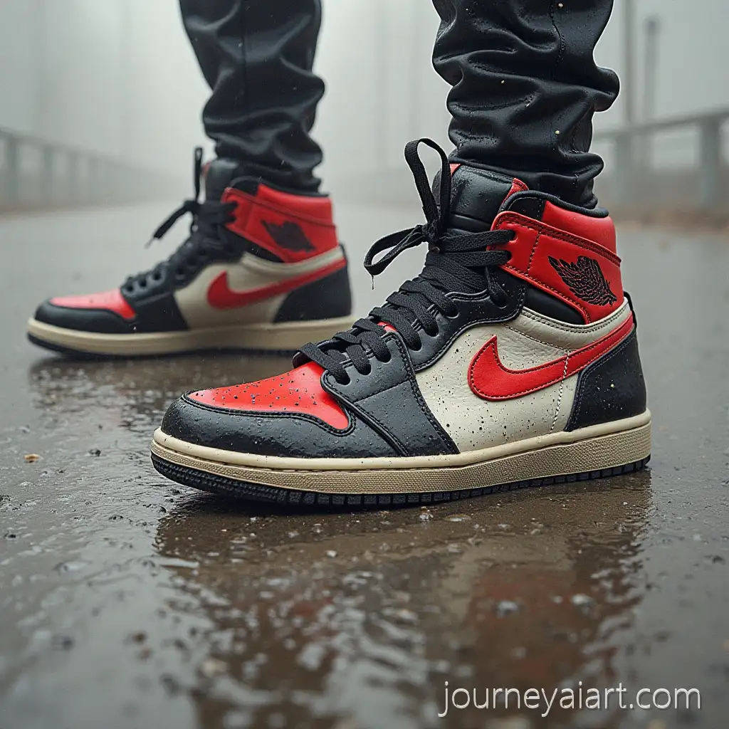 Hyperrealistic-Wet-Sneaker-Print-on-Concrete-Surface