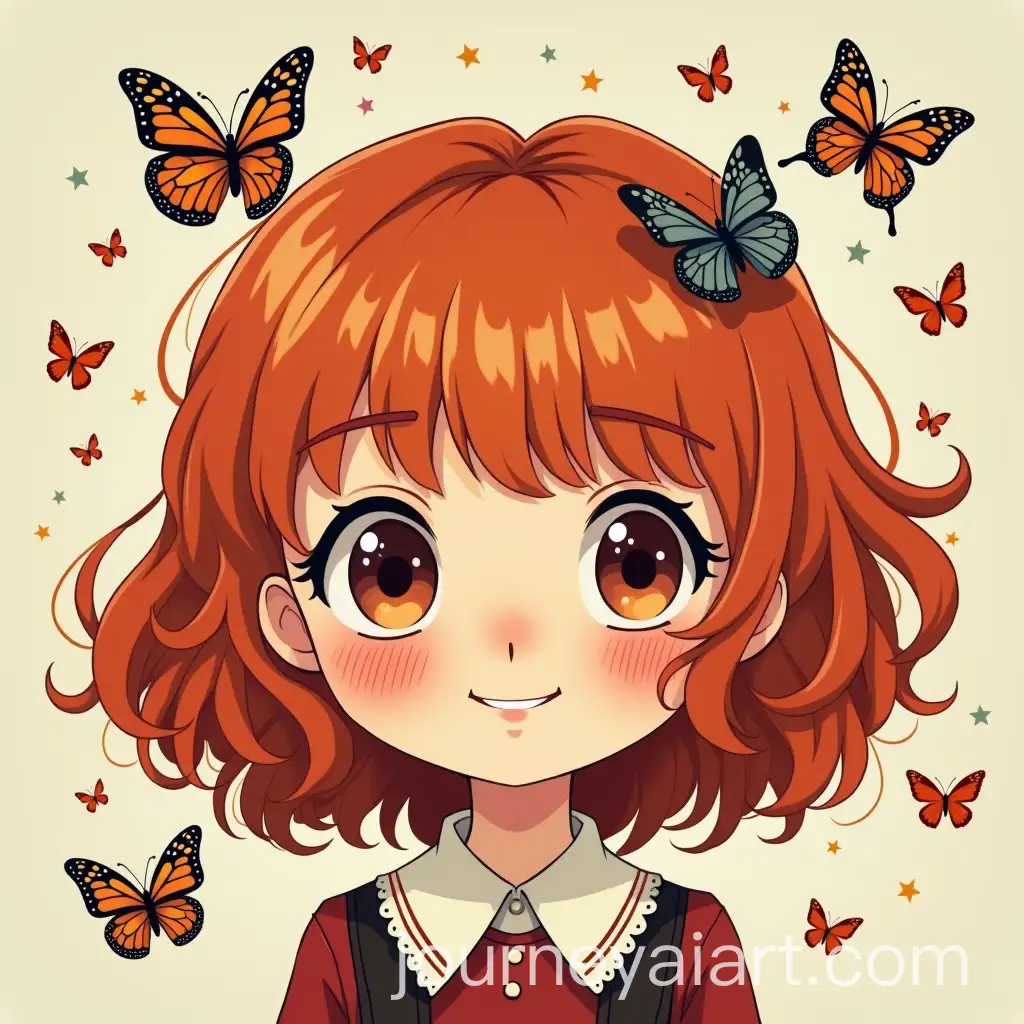 Red-Haired-Girl-Surrounded-by-Butterflies-in-My-Hero-Academia-Style