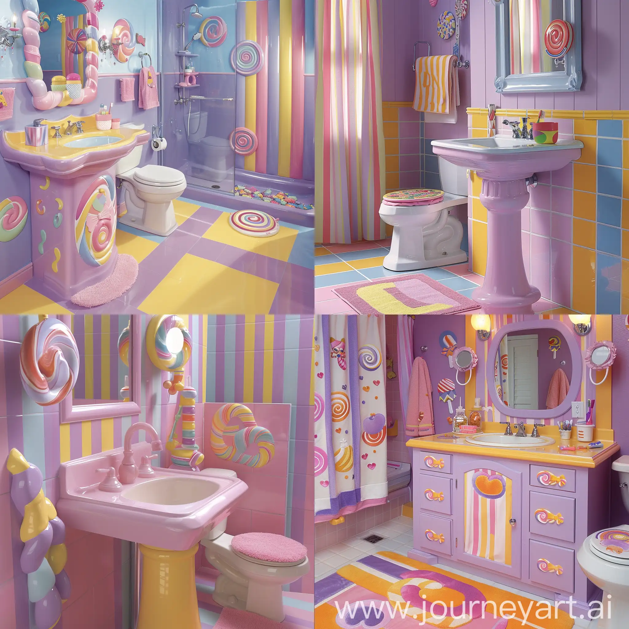 Candy-Land-Themed-Kids-Bathroom-Design-with-Bright-Colors-and-Sweet-Details