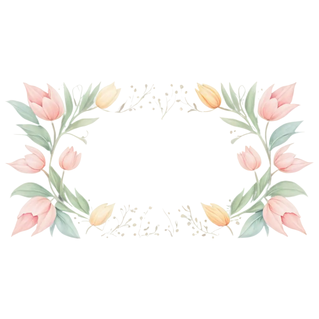 Floral-Pattern-PNG-for-Congratulatory-Cards-with-Pastel-Tulips-and-Leaves