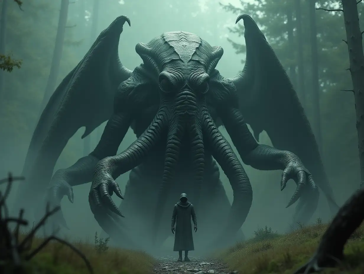 Cthulhu is Rising, Fantasy-Style, realistic photography in 4K quality, precise anatomy, smallest details, flawless composition