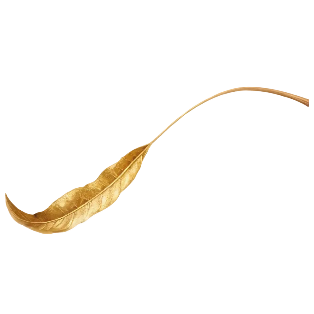 Curved-Golden-Leaf-PNG-HighQuality-Transparent-Image-for-Creative-Use