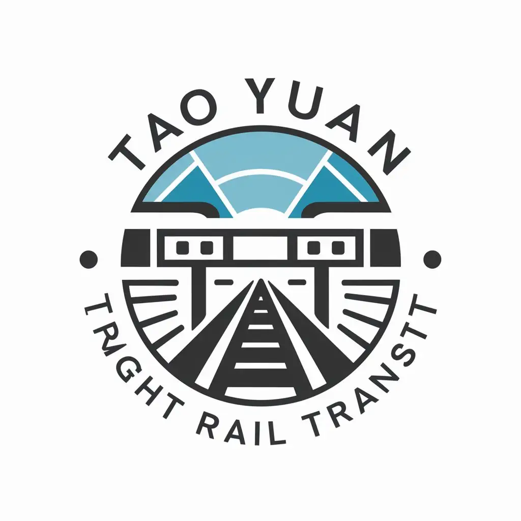 a vector logo design,with the text "Tao Yuan Light Rail Transit", main symbol:railway, track,Moderate,clear background