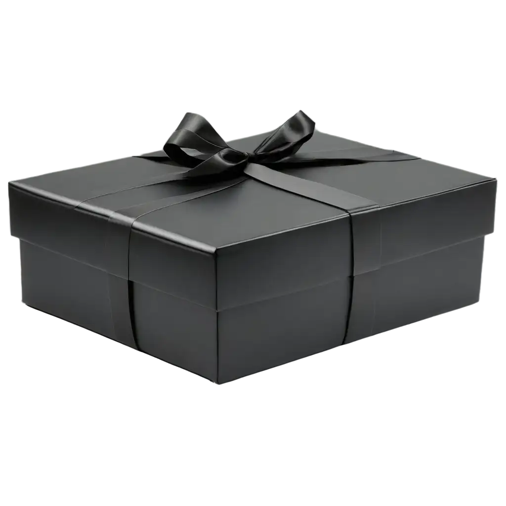 gift box with ribbon and bow in black