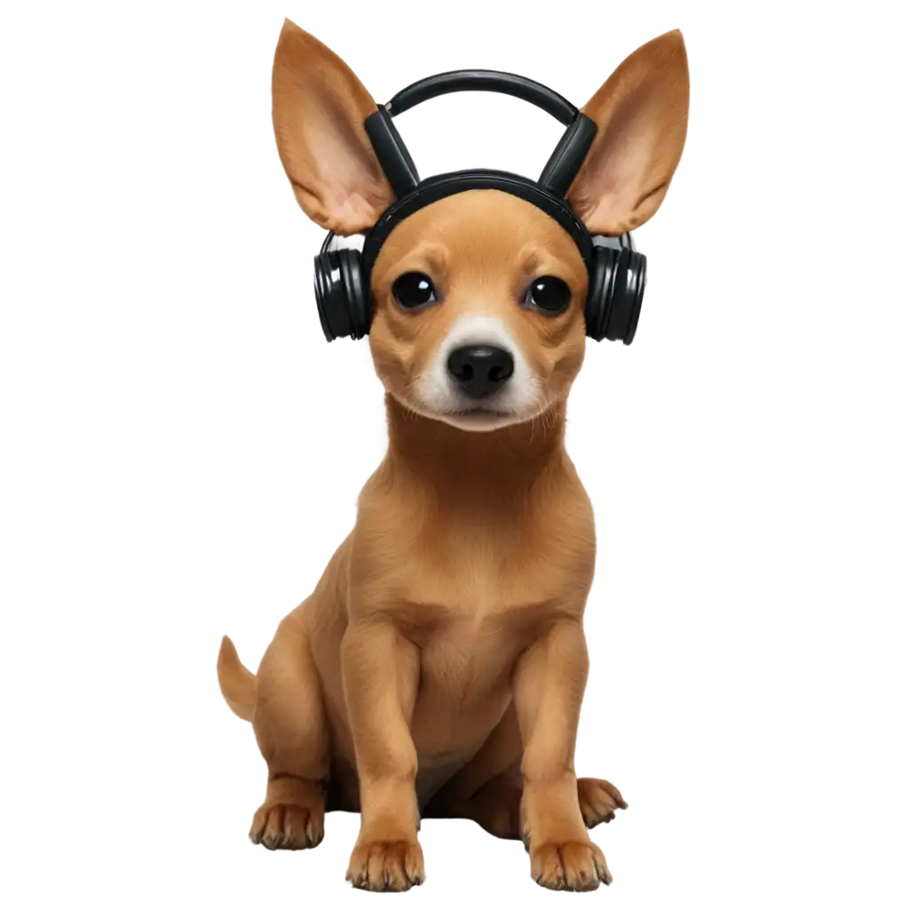 create a dog with some headphones