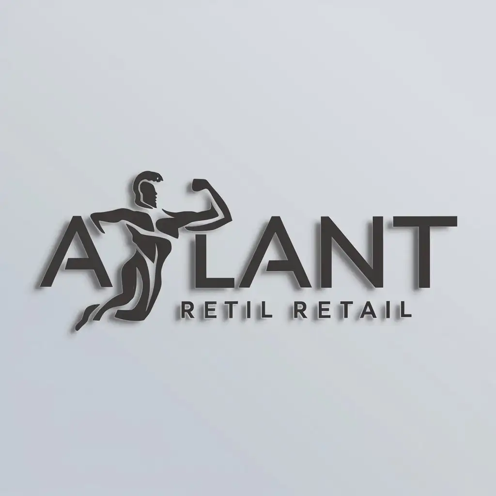 a logo design,with the text "Atlant", main symbol:Atlas Greek athlete,Moderate,be used in Retail industry,clear background