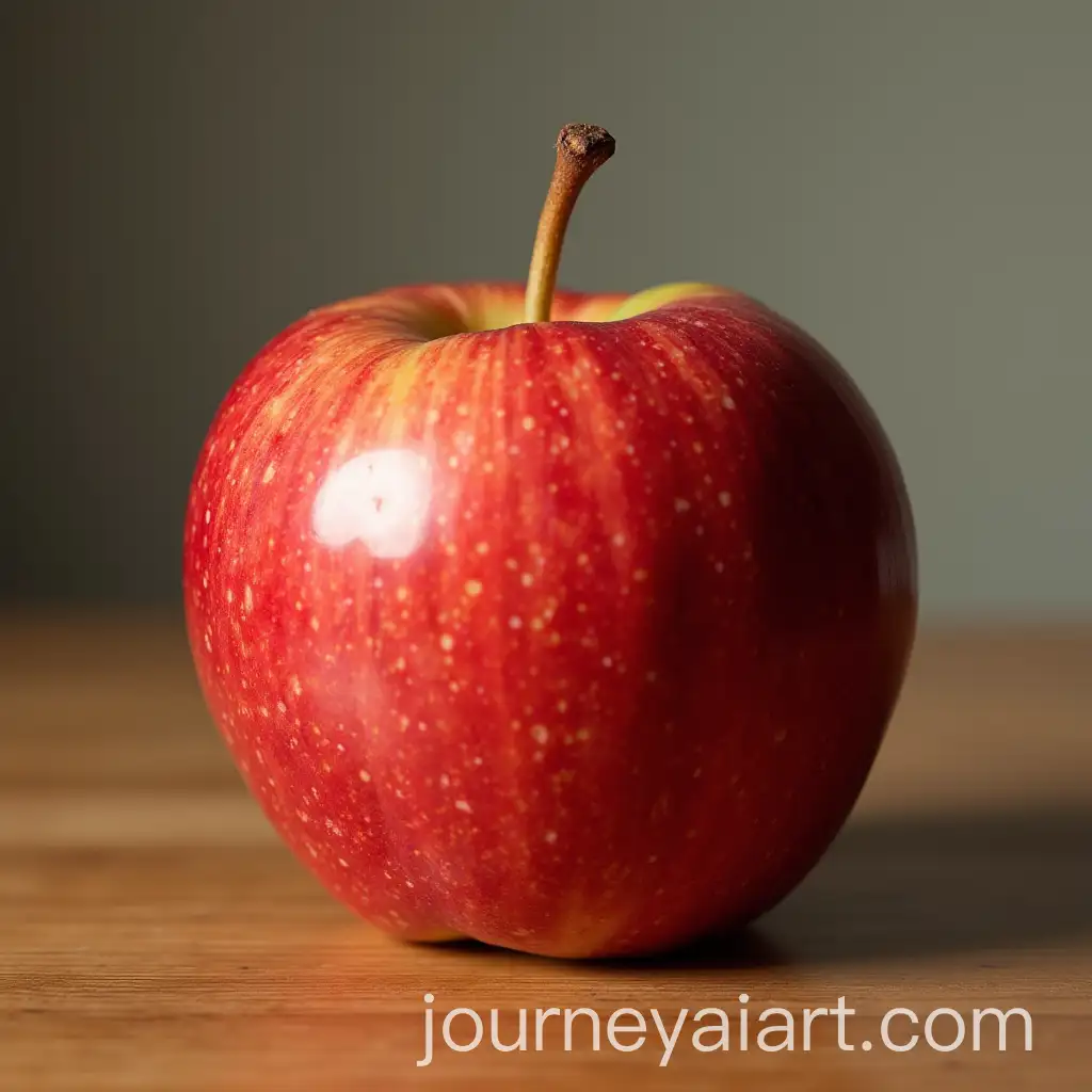 A-Single-Apple-on-Reflective-Surface