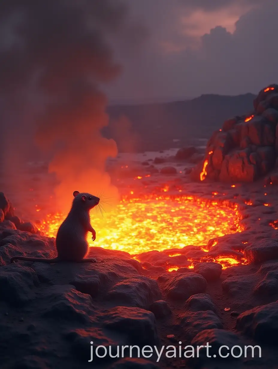 Cautious-Rat-Observing-Molten-Lava-in-a-Volcanic-Landscape