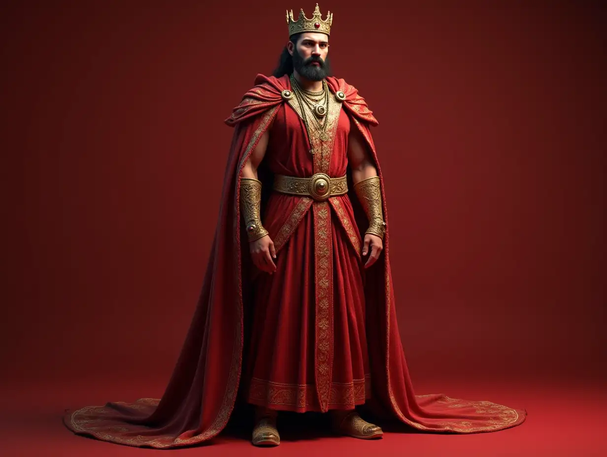 indian male king red dress 3D