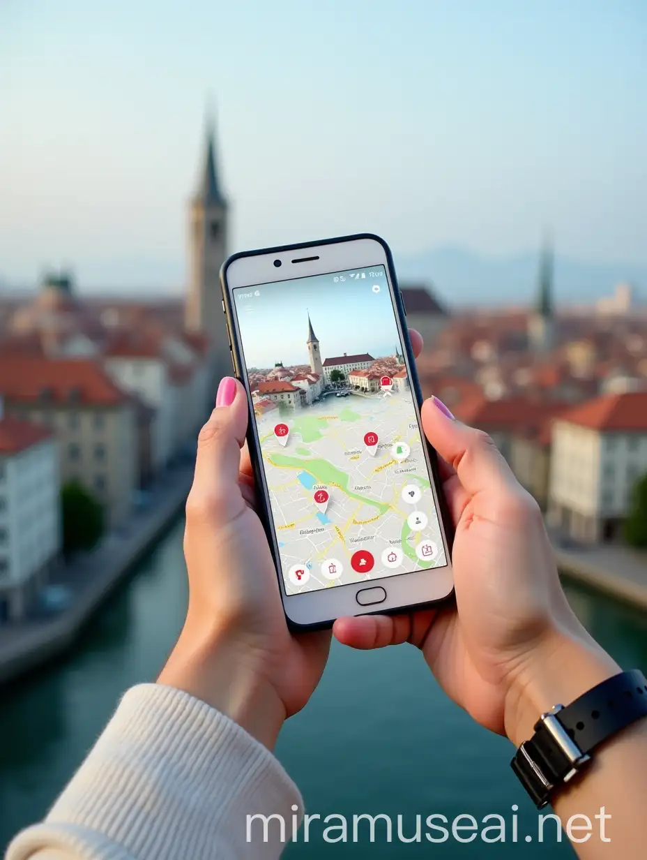 Tourist Exploring Ljubljanas Iconic Landmarks with AI Itinerary