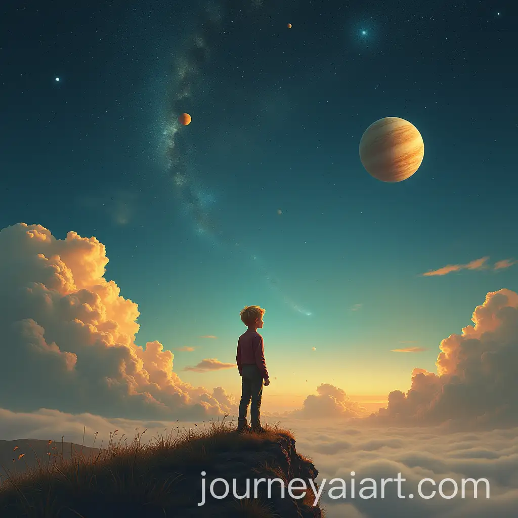 Sky-Inspired-byAI-Art-Prompt-Expansion-The-Little-Prince-with-Businessman-Planets