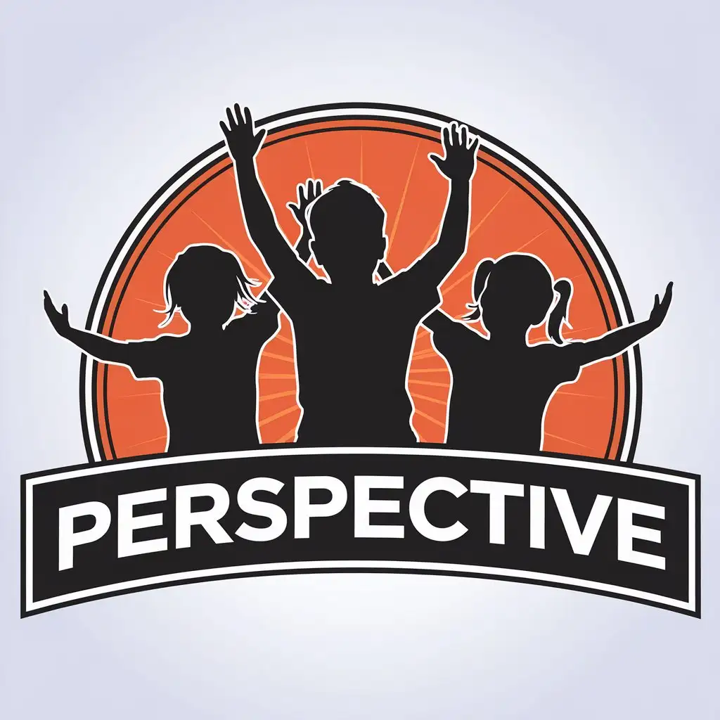 a vector logo design,with the text "perspective", main symbol:theater kids,Moderate,clear background