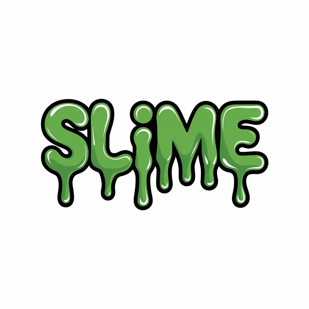 LOGO Design for Slime Dripping Slime and Slimy Text on Clear Background