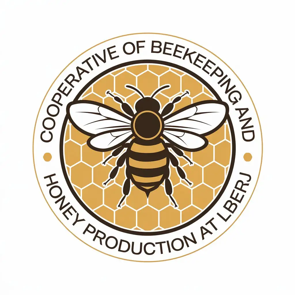 LOGO Design for Cooperative of Beekeeping and Honey Production Vector Logo with Bee and Honey Theme