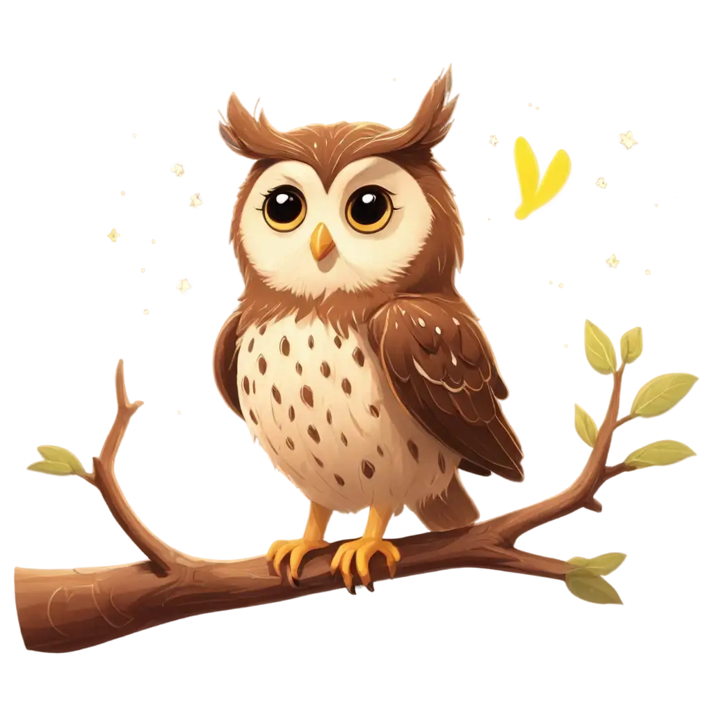 Adorable-Little-Owl-and-Firefly-PNG-Cartoon-Cute-Illustration-for-Kids