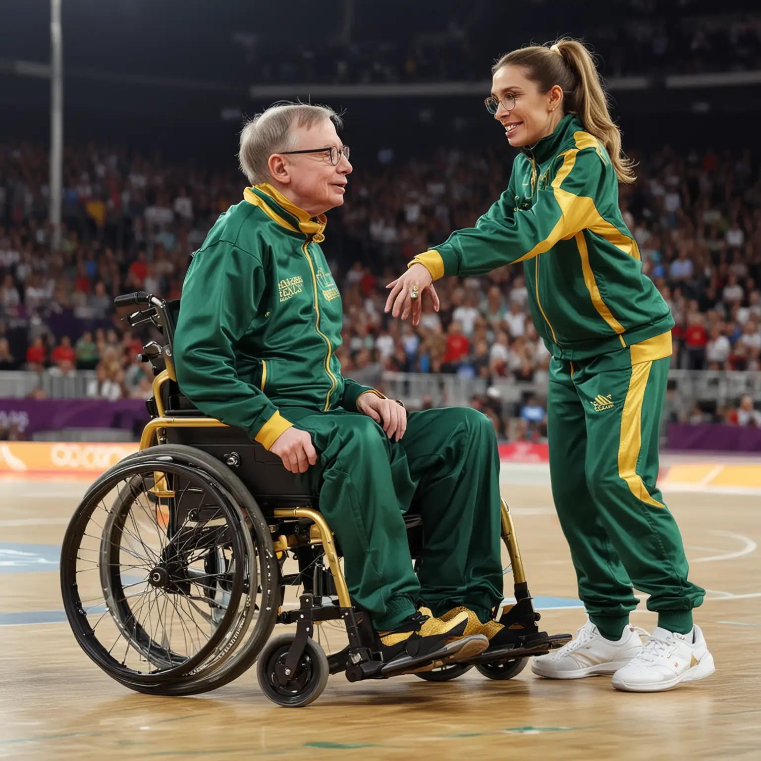 Stephen Hawking Breakdancing with Rachael Raygun Gunn at the Olympic Games