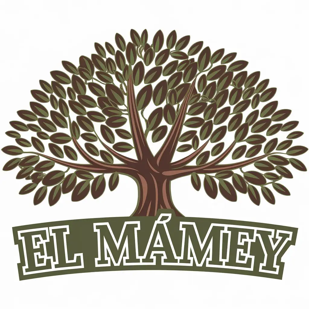 LOGO Design for EL MAMEY Vector Tree Symbol with Clear Background