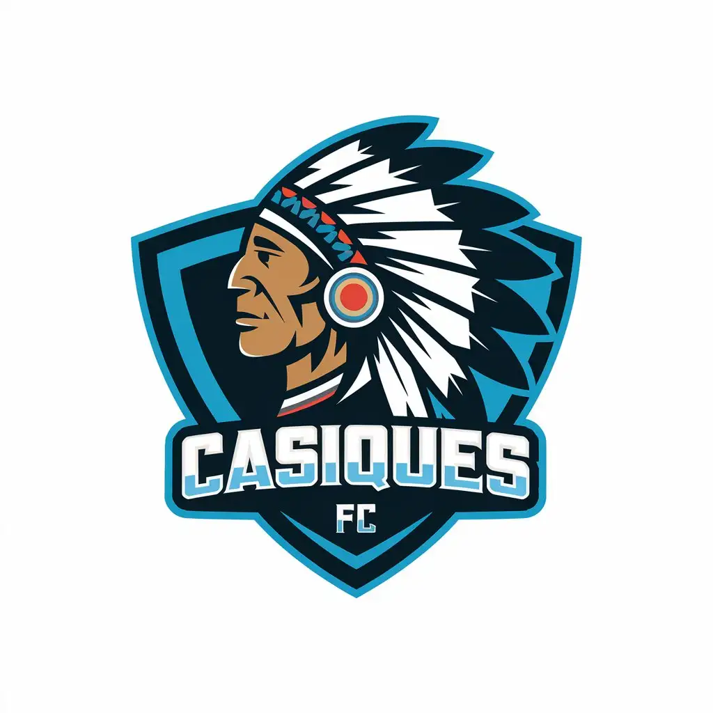 LOGO Design for Casiques FC Cacique Symbol with Bold Modern Style for Entertainment Industry